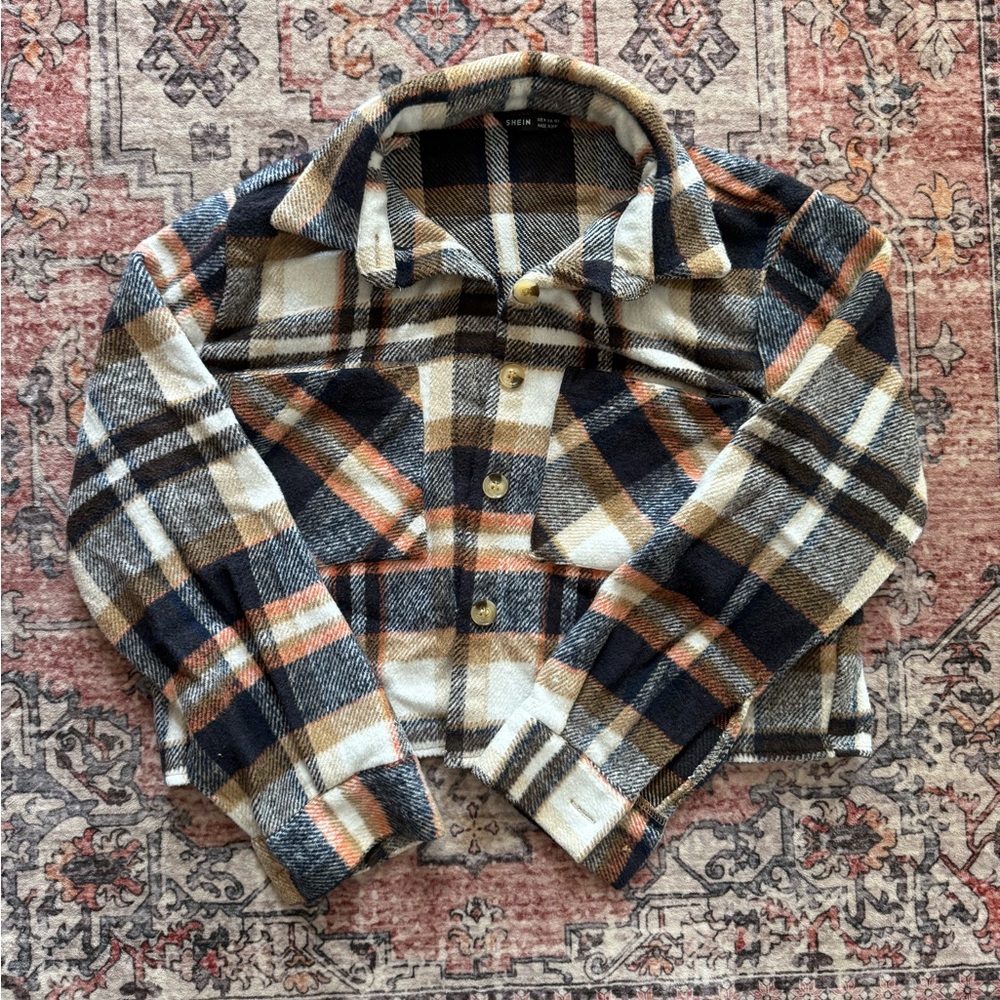 SHEIN Multicolor Plaid Shacket